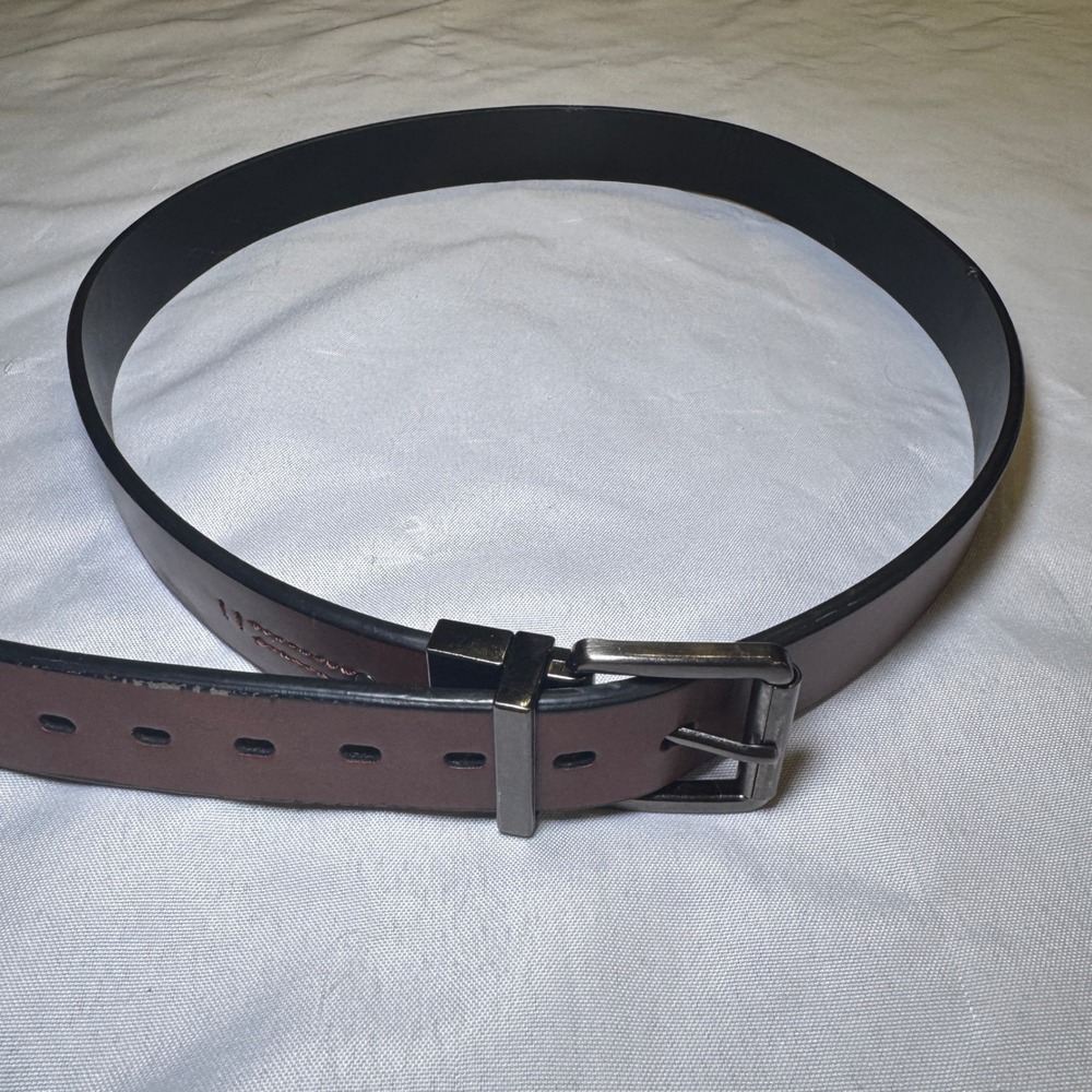 Levis Mens Reversible Belt Brown Black XL 34 36 Gunmetal Buckle